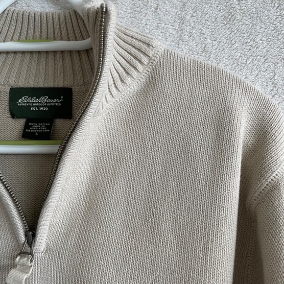 Eddie Bauer Quarter-Zip Pullover Sweater, 100% Cotton - Picture 5 of 6